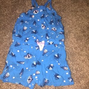 Toddler with Bug insect design blue romper 2t
